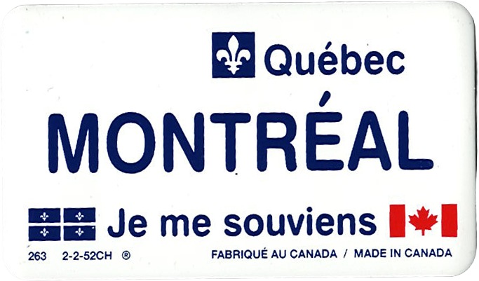Montreal License Plate