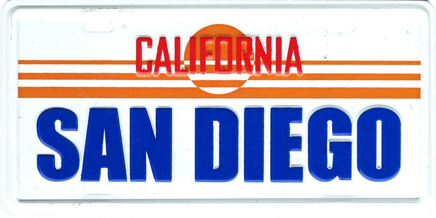 San Diego License Plate